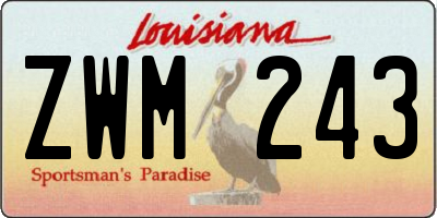 LA license plate ZWM243