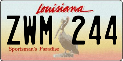 LA license plate ZWM244