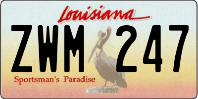 LA license plate ZWM247