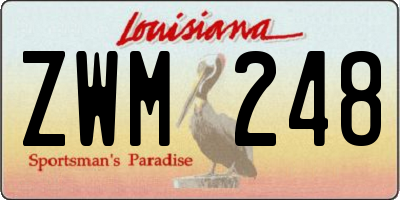 LA license plate ZWM248
