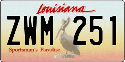 LA license plate ZWM251