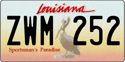 LA license plate ZWM252