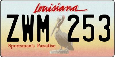 LA license plate ZWM253