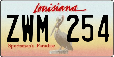 LA license plate ZWM254