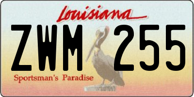 LA license plate ZWM255