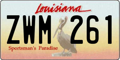 LA license plate ZWM261