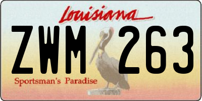 LA license plate ZWM263