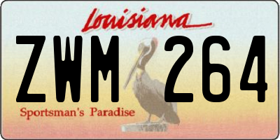 LA license plate ZWM264