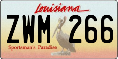 LA license plate ZWM266