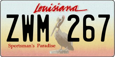 LA license plate ZWM267