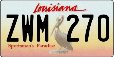 LA license plate ZWM270