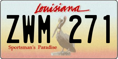 LA license plate ZWM271