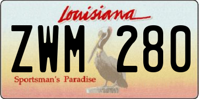 LA license plate ZWM280