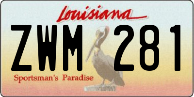 LA license plate ZWM281