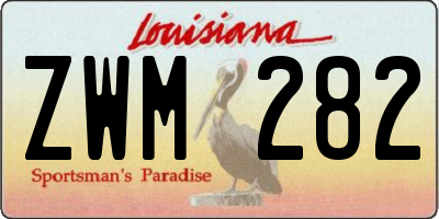 LA license plate ZWM282