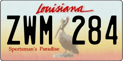 LA license plate ZWM284