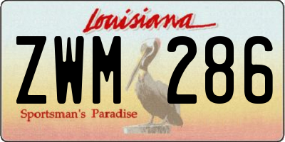 LA license plate ZWM286