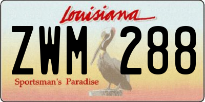 LA license plate ZWM288