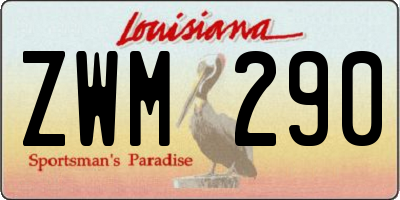 LA license plate ZWM290