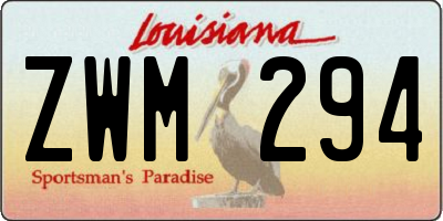 LA license plate ZWM294