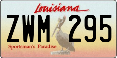 LA license plate ZWM295