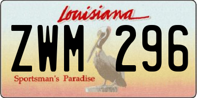 LA license plate ZWM296