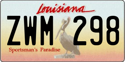 LA license plate ZWM298
