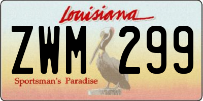 LA license plate ZWM299