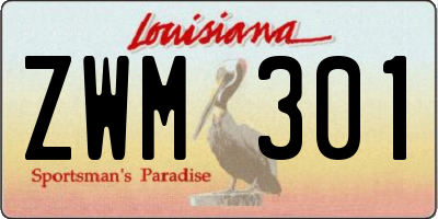 LA license plate ZWM301