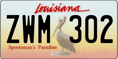 LA license plate ZWM302