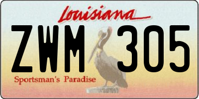 LA license plate ZWM305
