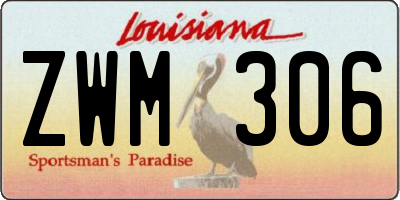 LA license plate ZWM306