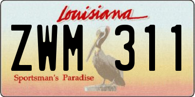 LA license plate ZWM311