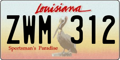 LA license plate ZWM312