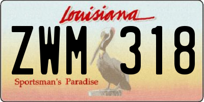 LA license plate ZWM318