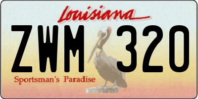 LA license plate ZWM320