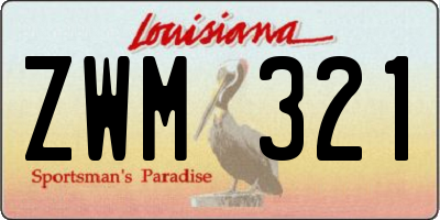 LA license plate ZWM321