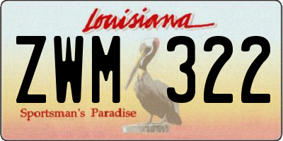 LA license plate ZWM322