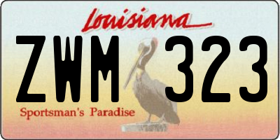 LA license plate ZWM323