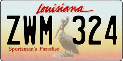 LA license plate ZWM324