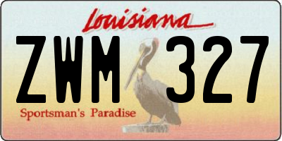 LA license plate ZWM327