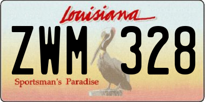 LA license plate ZWM328