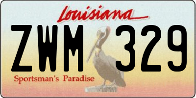 LA license plate ZWM329