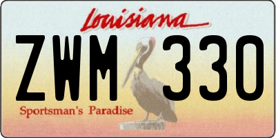 LA license plate ZWM330