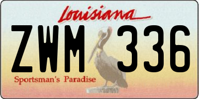 LA license plate ZWM336