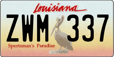 LA license plate ZWM337