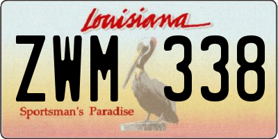 LA license plate ZWM338