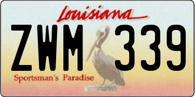 LA license plate ZWM339