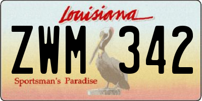 LA license plate ZWM342