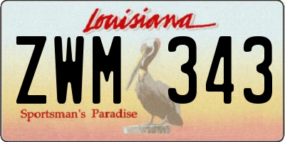 LA license plate ZWM343